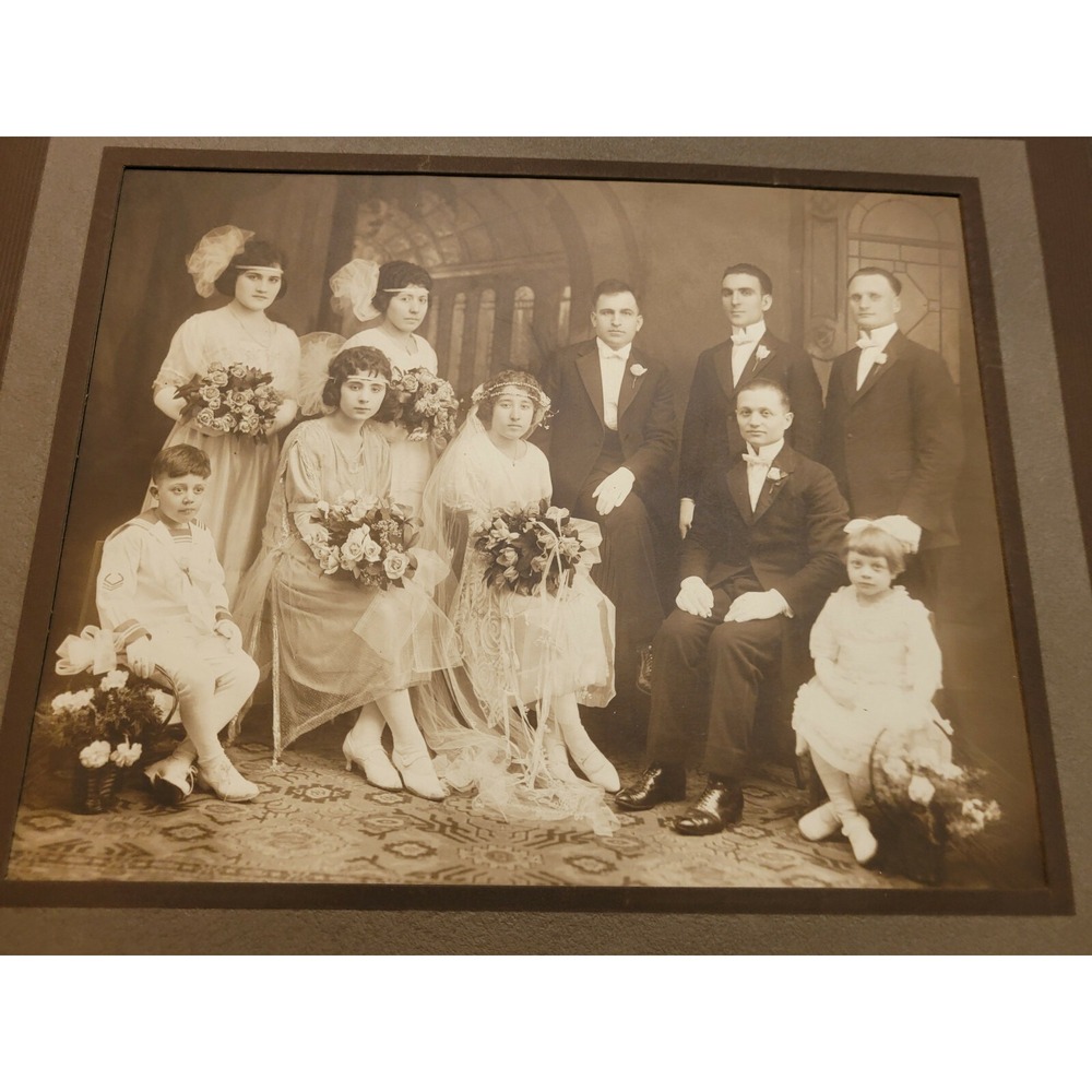 Bridal Party Photograph ANTIQUE Fabulous Flapper Era